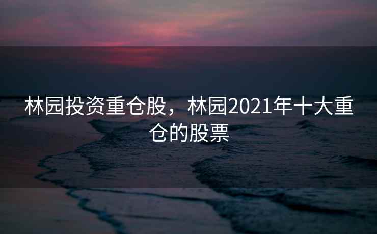 林园投资重仓股，林园2021年十大重仓的股票  第1张