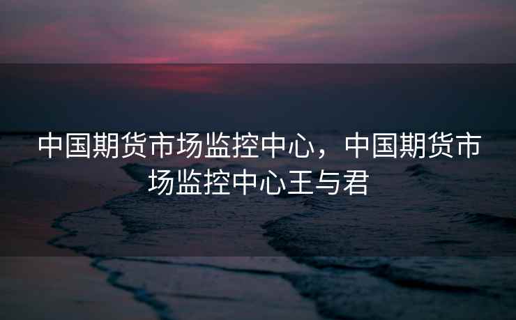 中国期货市场监控中心，中国期货市场监控中心王与君
