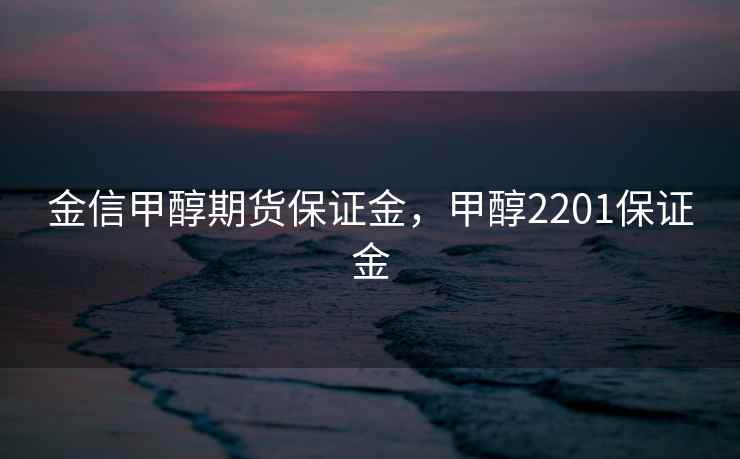 金信甲醇期货保证金,甲醇2201保证金