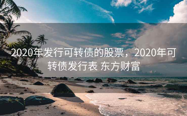 2020年发行可转债的股票,2020年可转债发行表 东方财富
