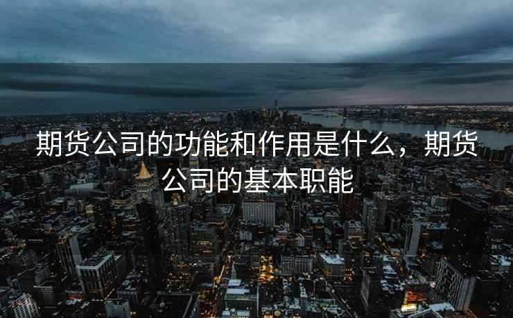 期货公司的功能和作用是什么，期货公司的基本职能